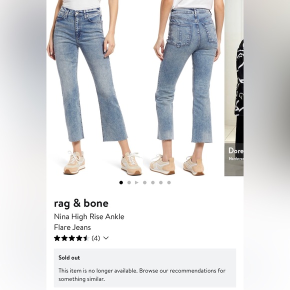 Sold☀️Rag & Bone Nina High-Rise Ankle Flare Jeans in Pearl - Picture 6 of 16